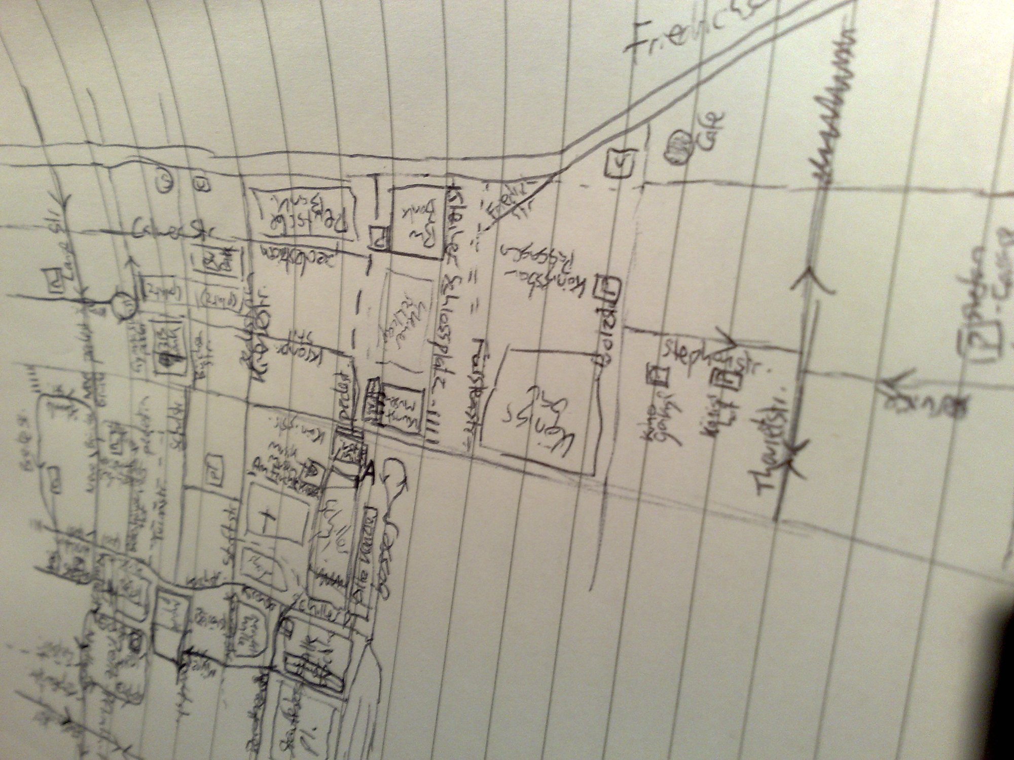 Hand drawn maps = squished into the last corner