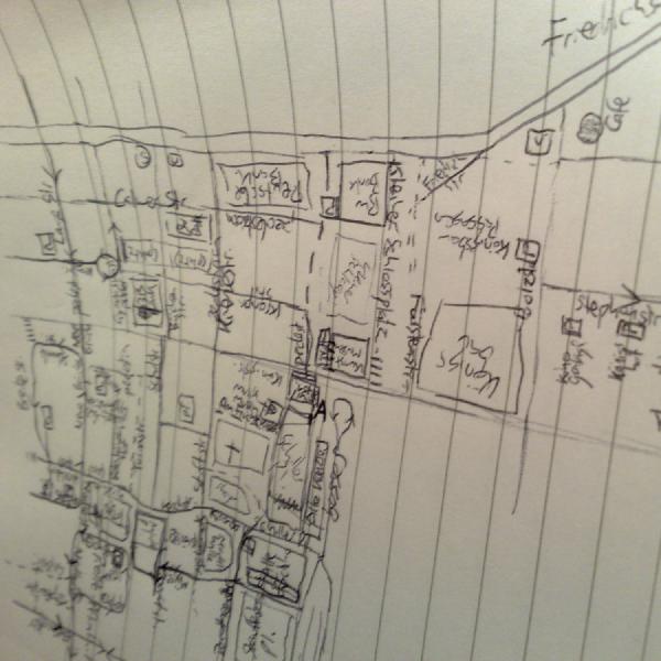 Hand drawn maps = squished into the last corner
