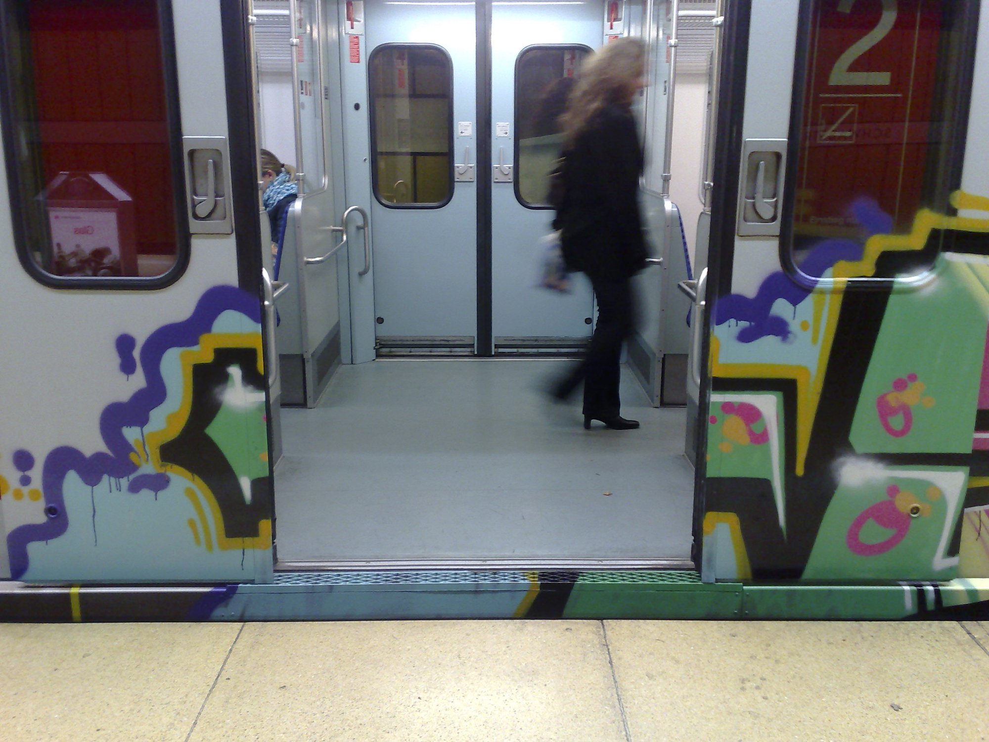 Walking through the graffiti