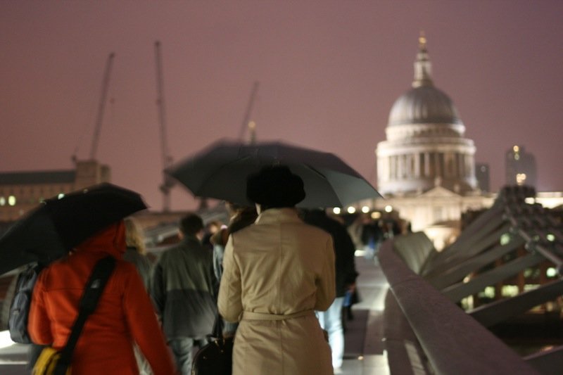 Crossing in the rain