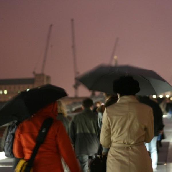 Crossing in the rain