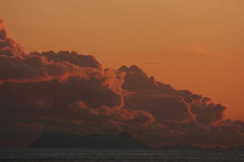 Sun setting on the clouds over Gibraltar