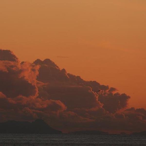 Sun setting on the clouds over Gibraltar
