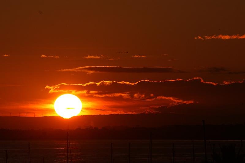 Sunset over Marbella bay