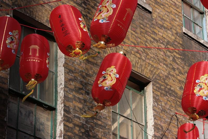 Lanterns swinging in the wind
