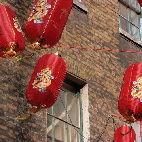 Lanterns swinging in the wind