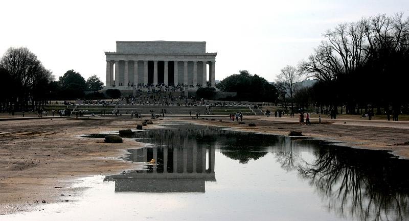 Lincoln Memorial, reflected in part