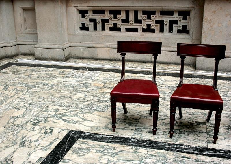 Chairs on marble
