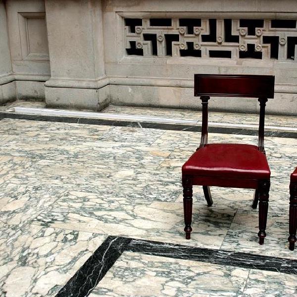 Chairs on marble