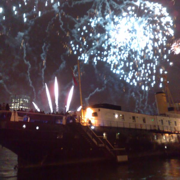 Fireworks over HMS President