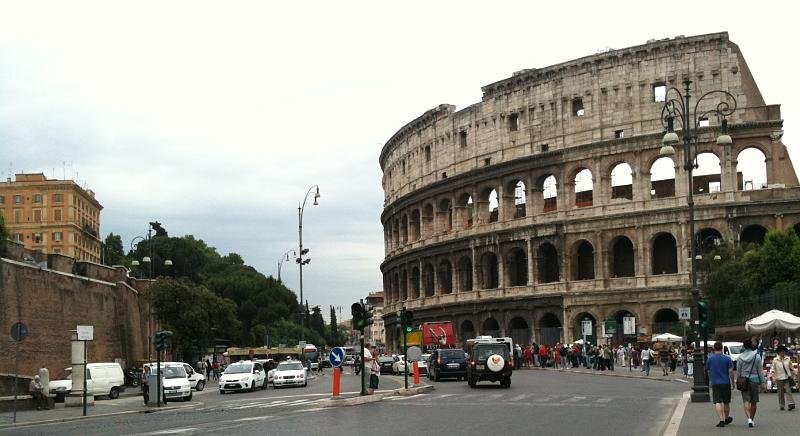 Approaching the Colloseum
