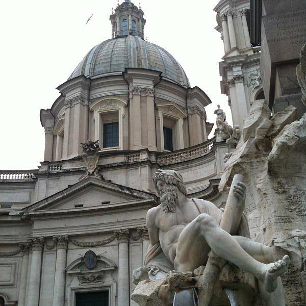 Sitting on the fountain