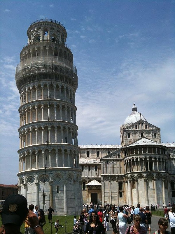 Tourists at the Leaning Tower