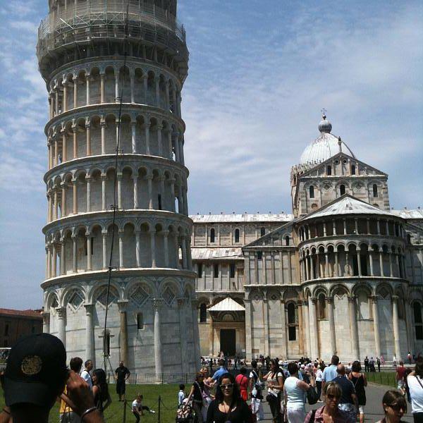 Tourists at the Leaning Tower