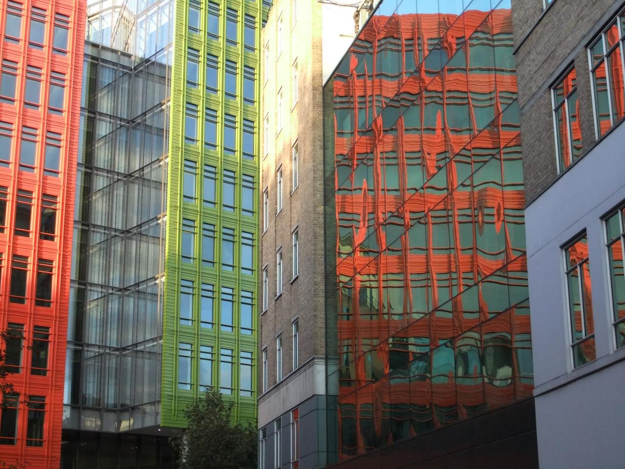 Reflecting on the new buildings
