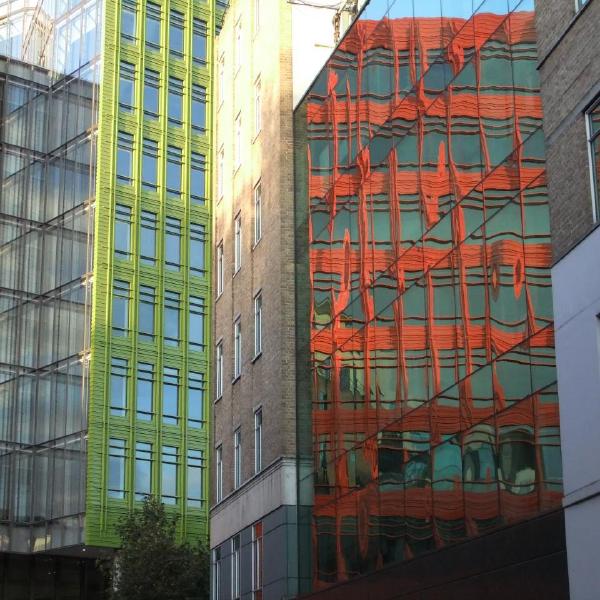 Reflecting on the new buildings