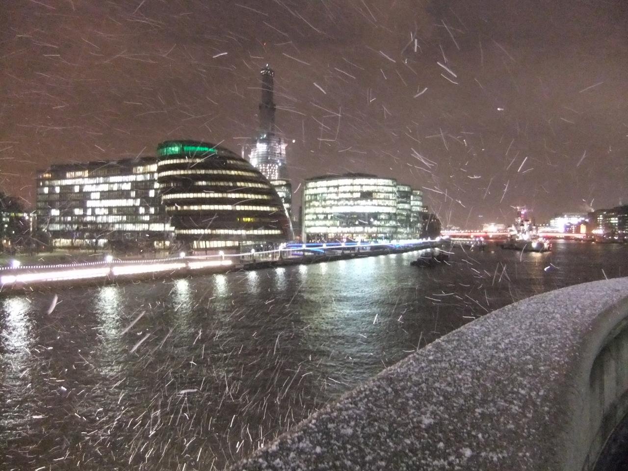 Snowstorm from Tower Bridge