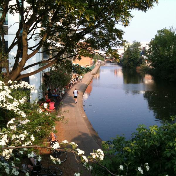 Relaxing by the canal