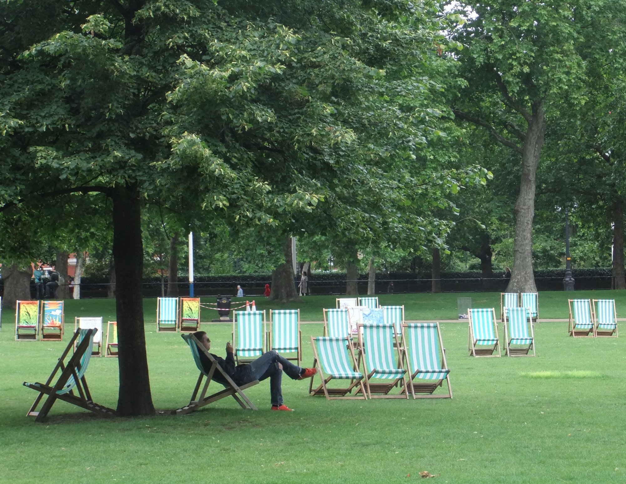 A London summer: deckchairs under cover