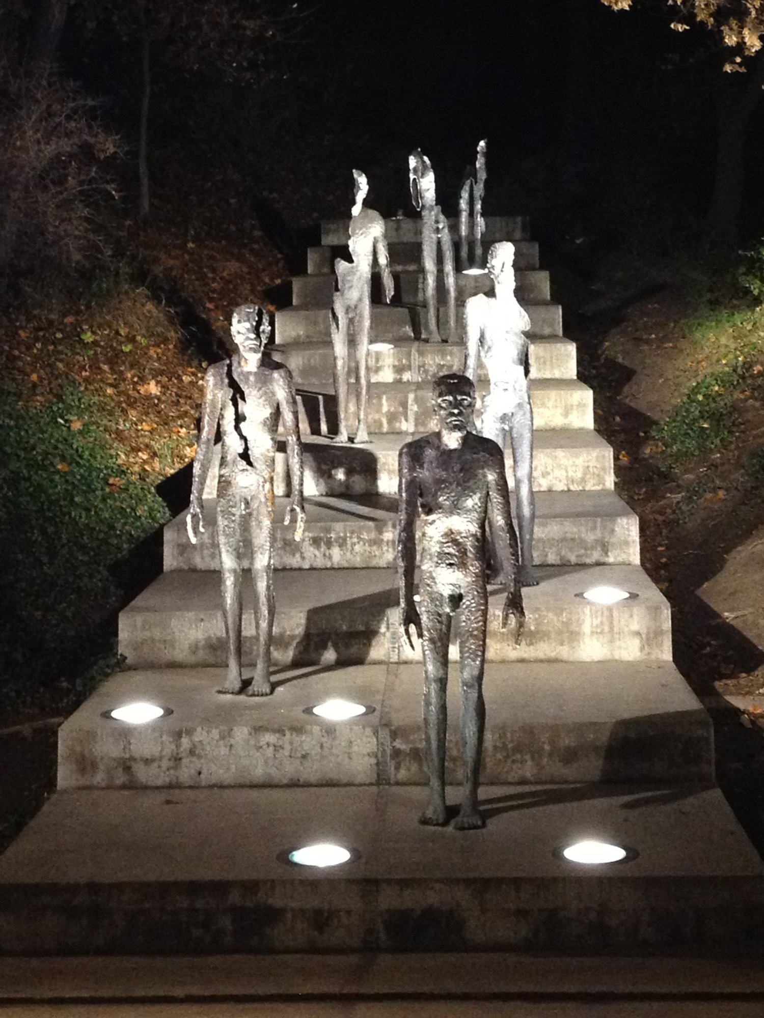 People on the steps