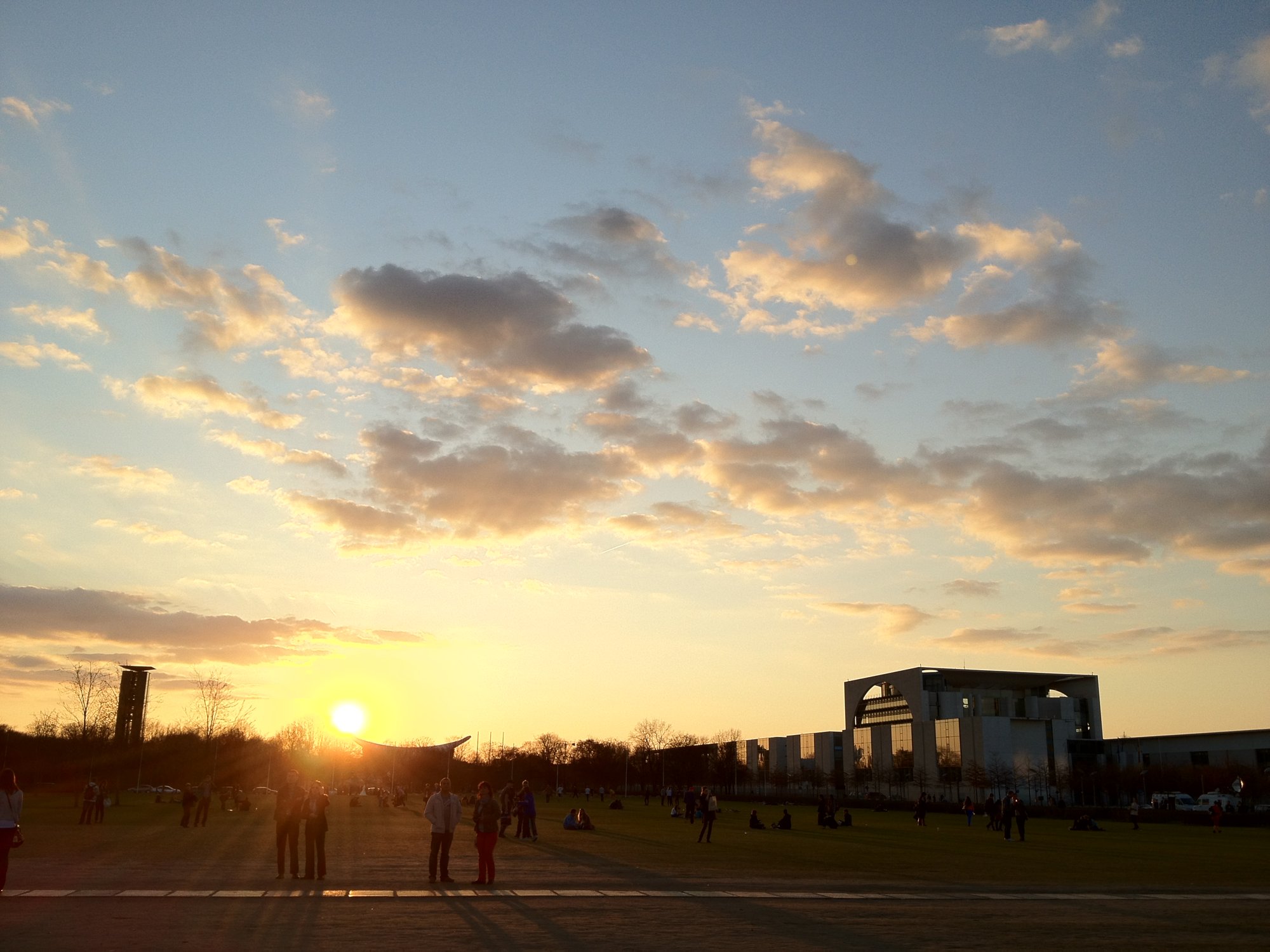 Sunset from (outside) the Reichstag