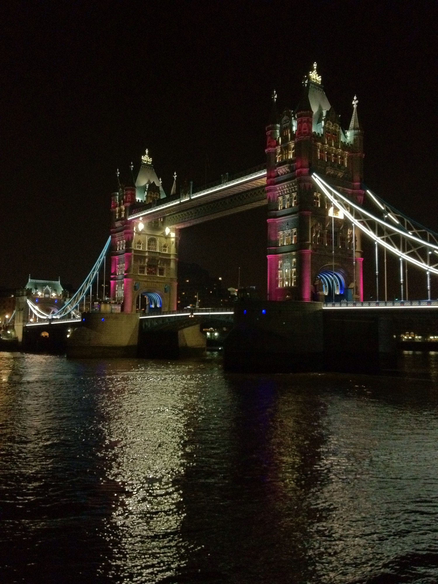 Ludicrously coloured Tower Bridge