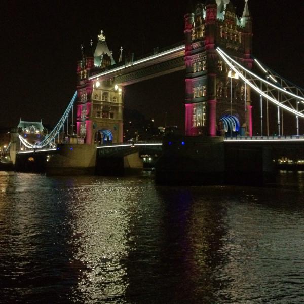 Ludicrously coloured Tower Bridge
