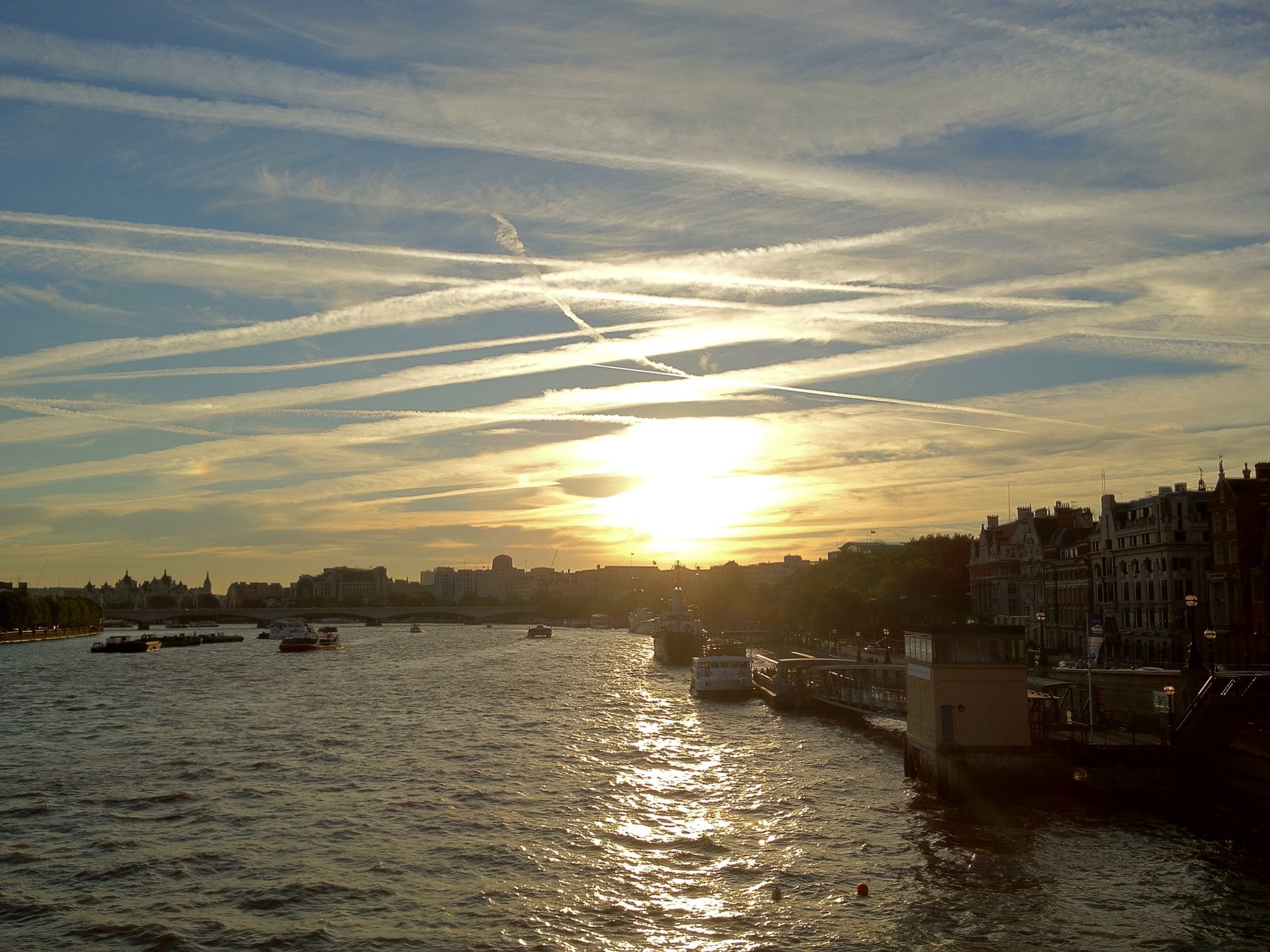 Crisscrossing the sky