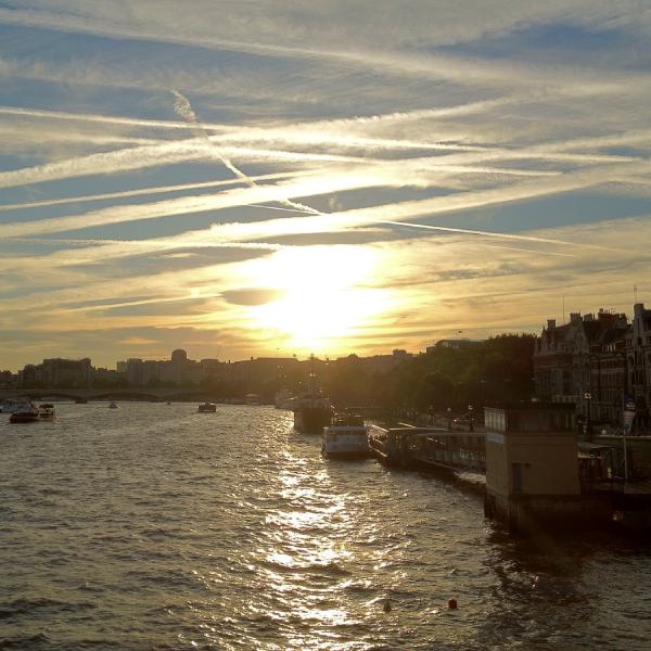 Crisscrossing the sky