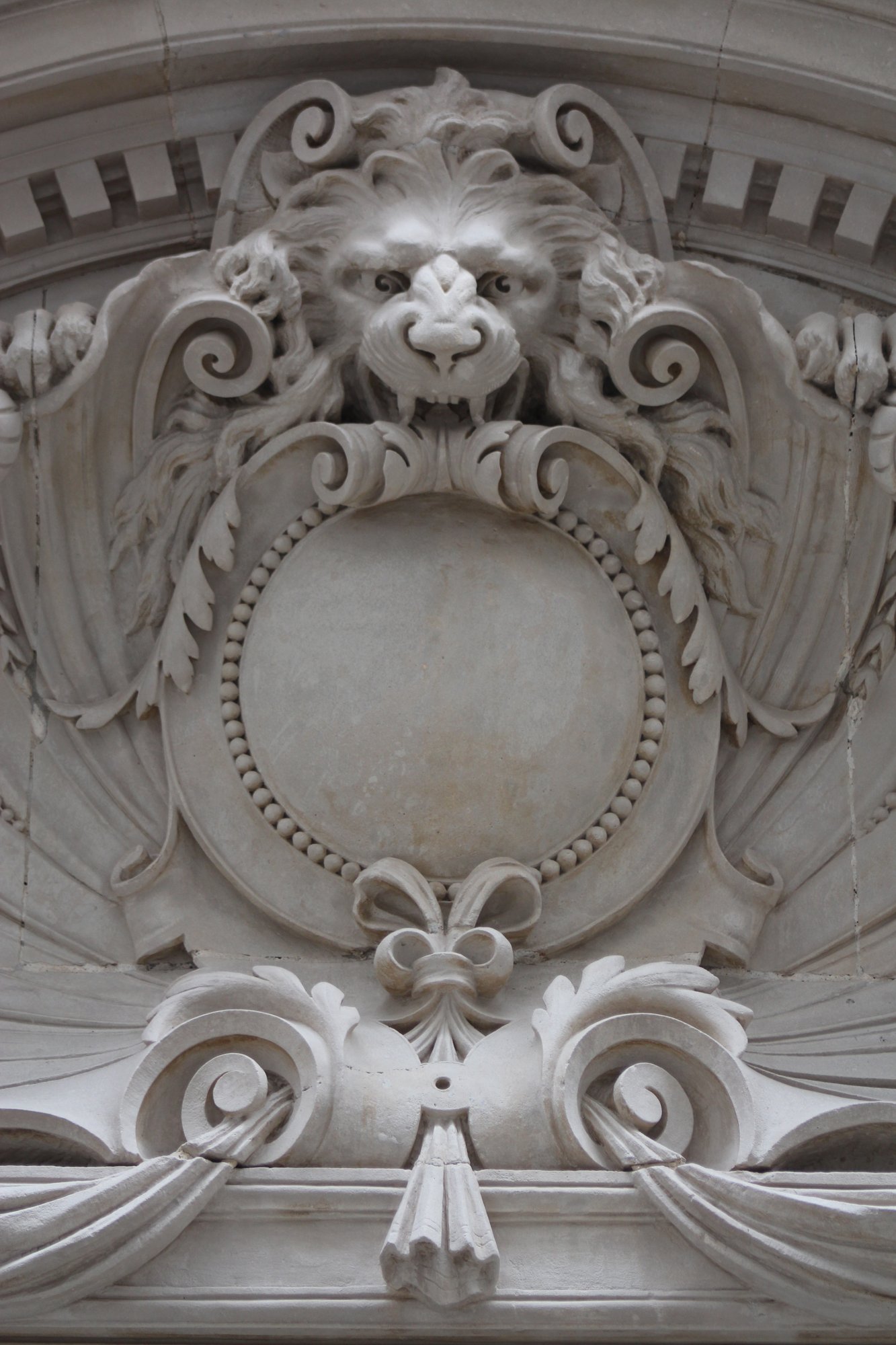Lion eating plaque