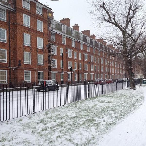 Tabard Gardens in the snow
