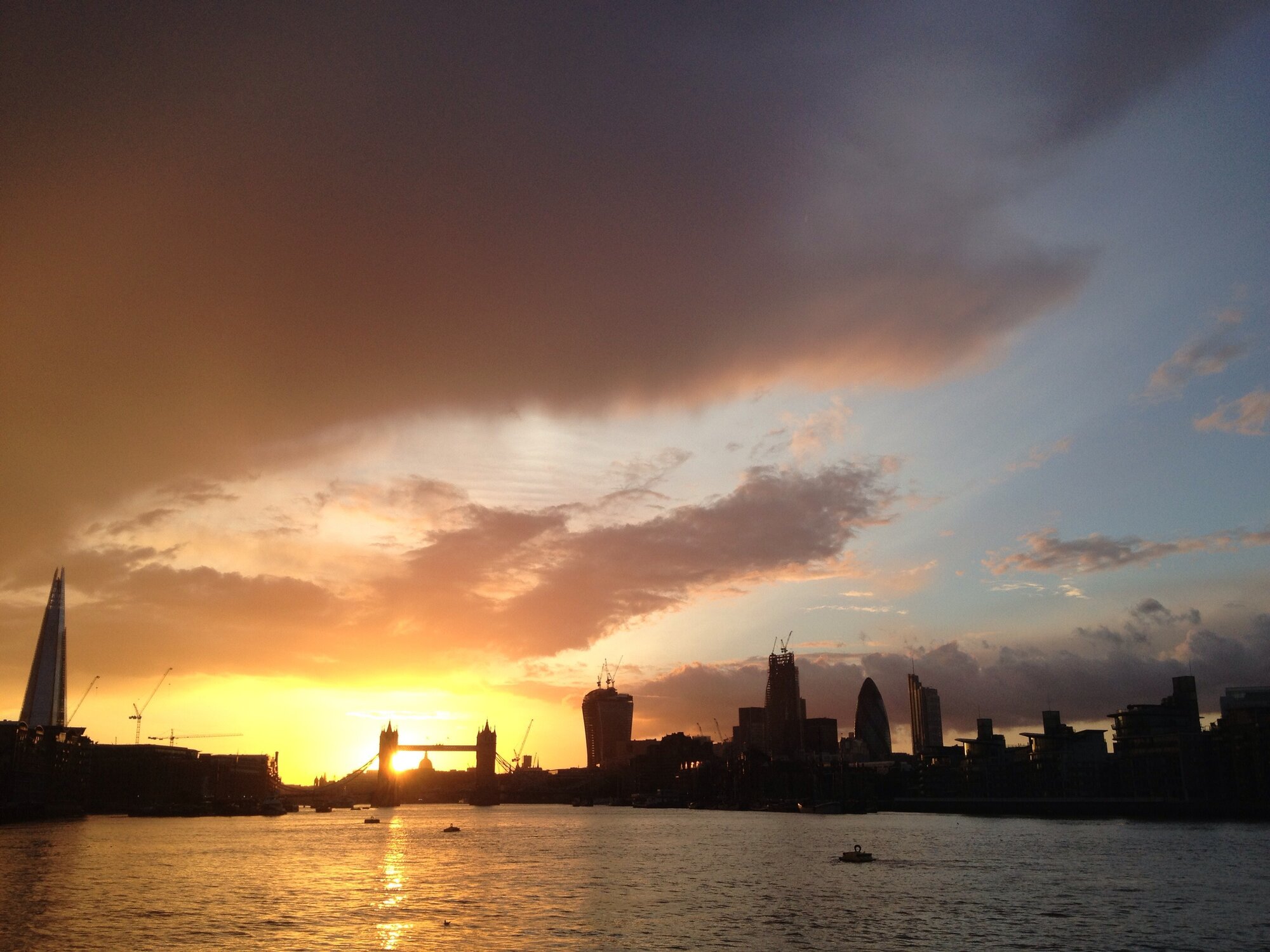 Sunset behind Tower Bridge