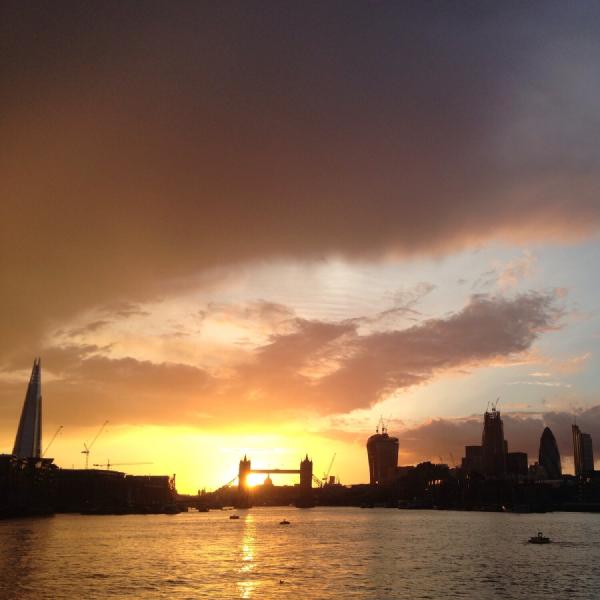 Sunset behind Tower Bridge