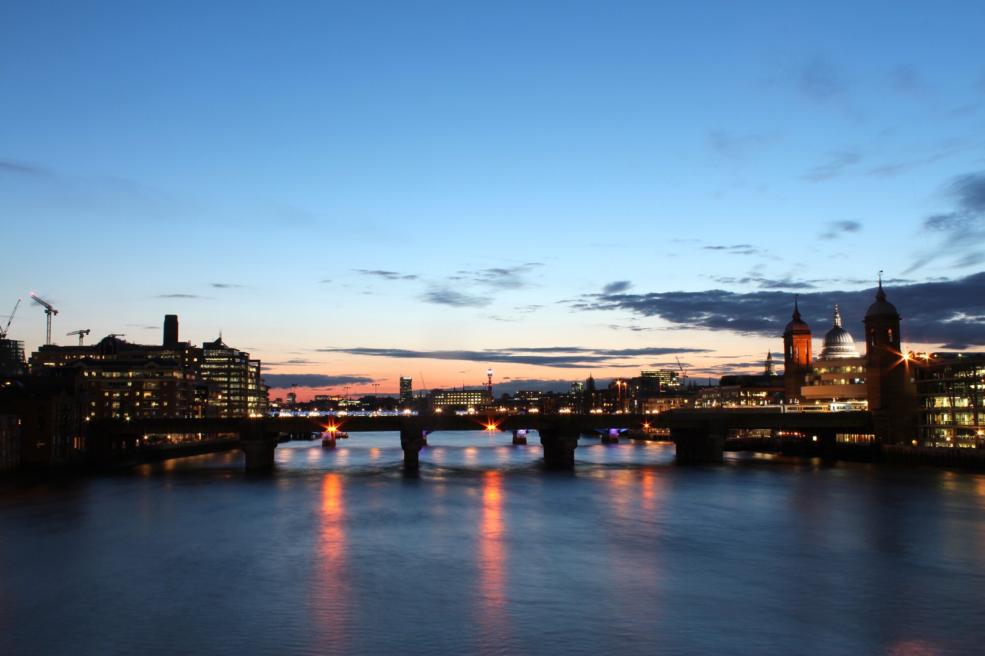 Crossing the Thames at Dusk