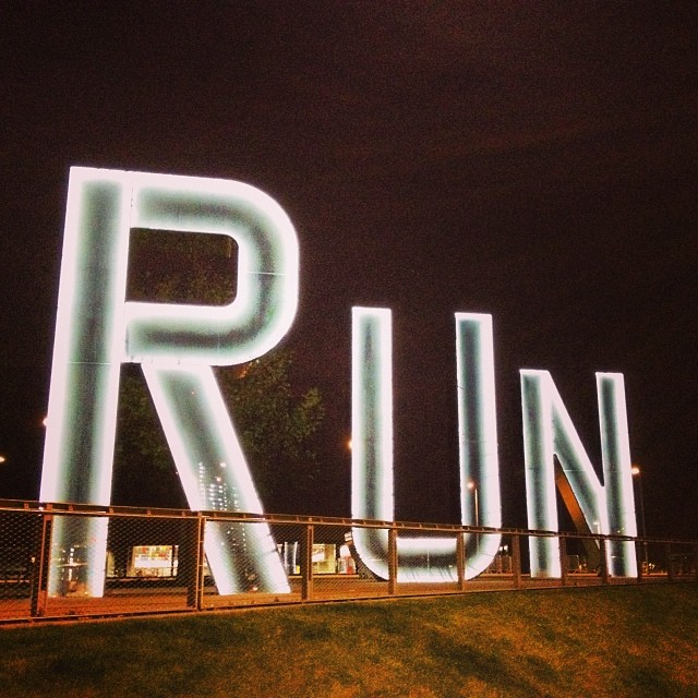 Late for badminton with friends I took the advice of the giant sign outside the Copper Box Arena at the Olympic Park run