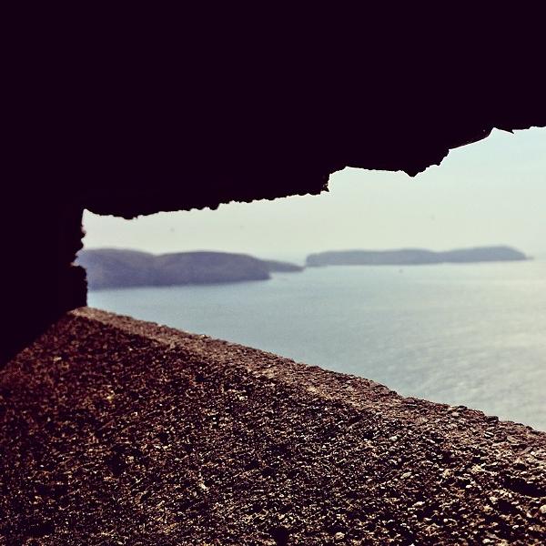 Looking out from a WWII bunker towards the Calf of Man