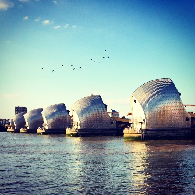 Flying through the Thames Barrier