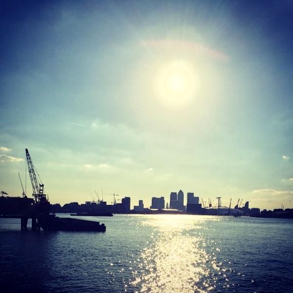 Sun over Canary Wharf