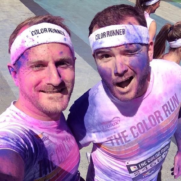 Pink  blue at the Colour Run