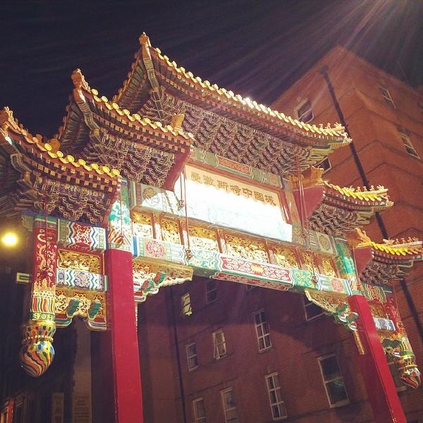 Chinatown lit up for filming last night something called Cucumber apparently