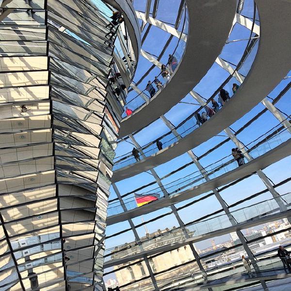 Climbing to the top of the German parliament