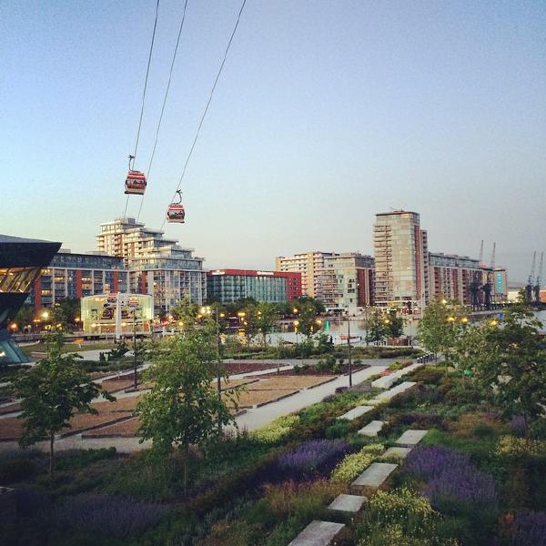 Looking out over the Royal Docks