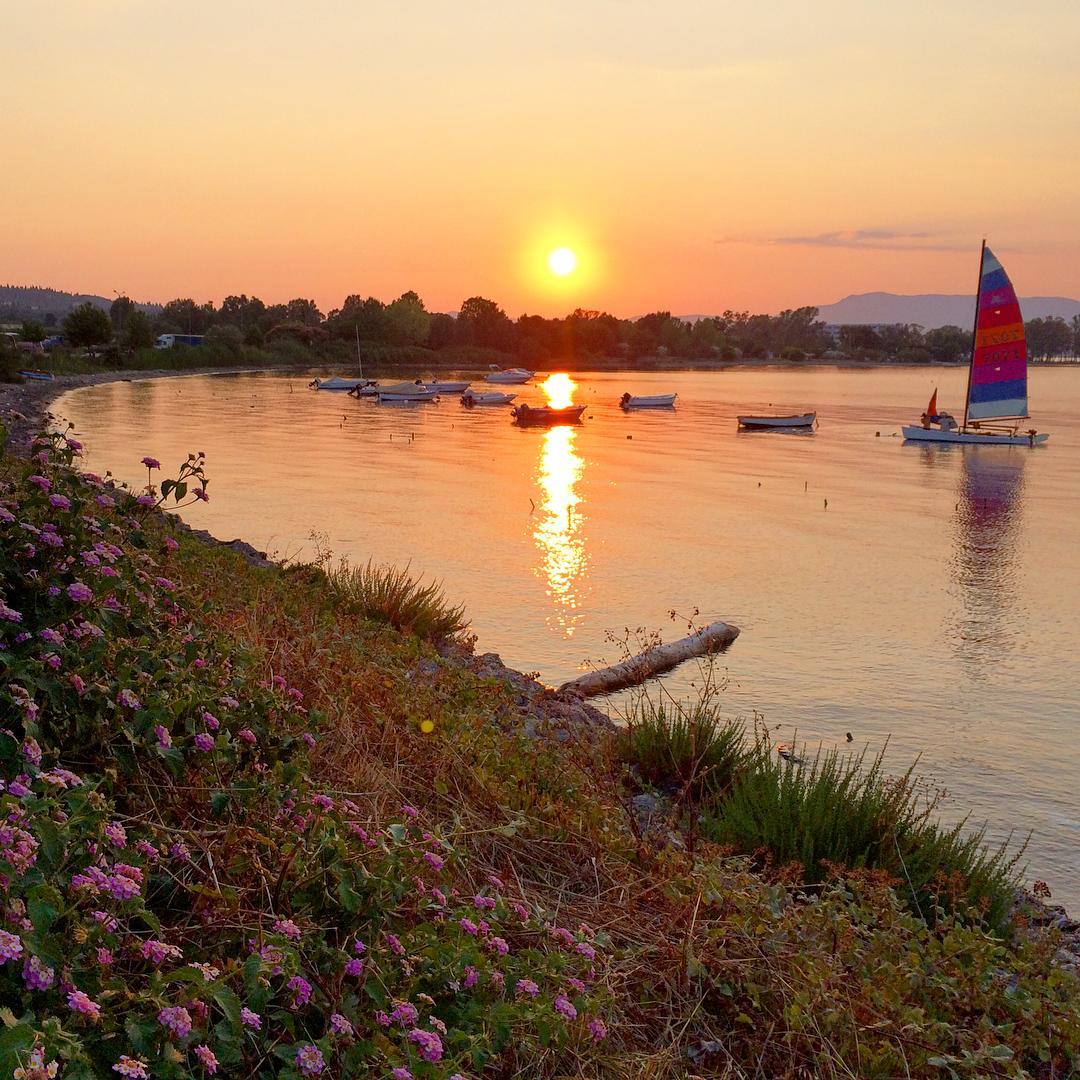 Sailing into a Greek sunset