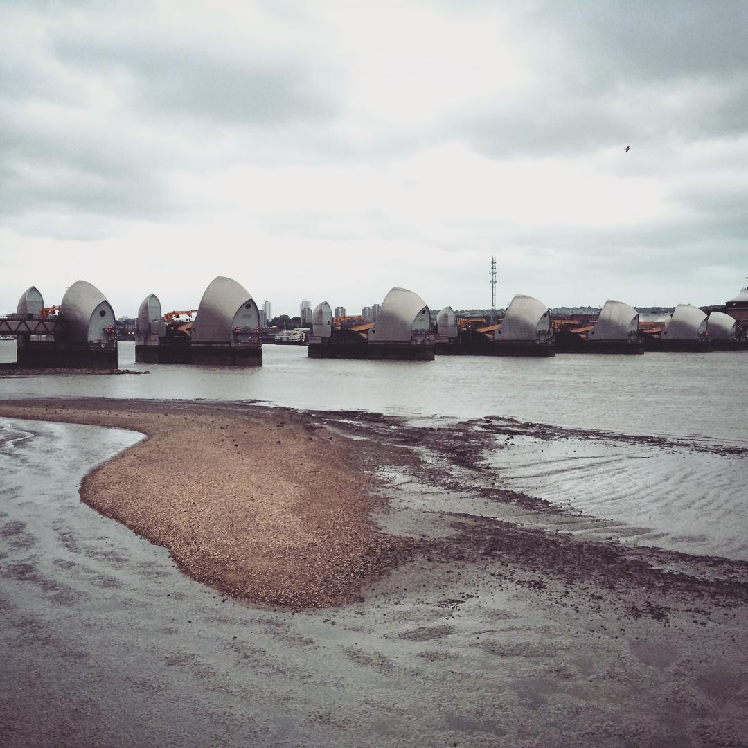 Thames Barrier at low tide