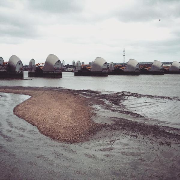 Thames Barrier at low tide