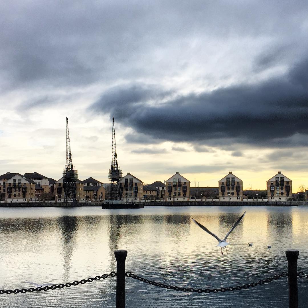 Flying over the docks