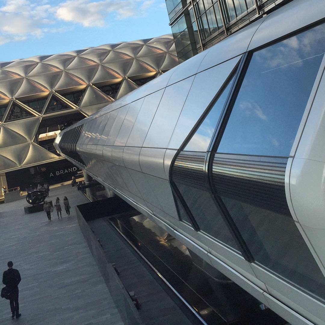 The view to Crossrail Place Canary Wharf