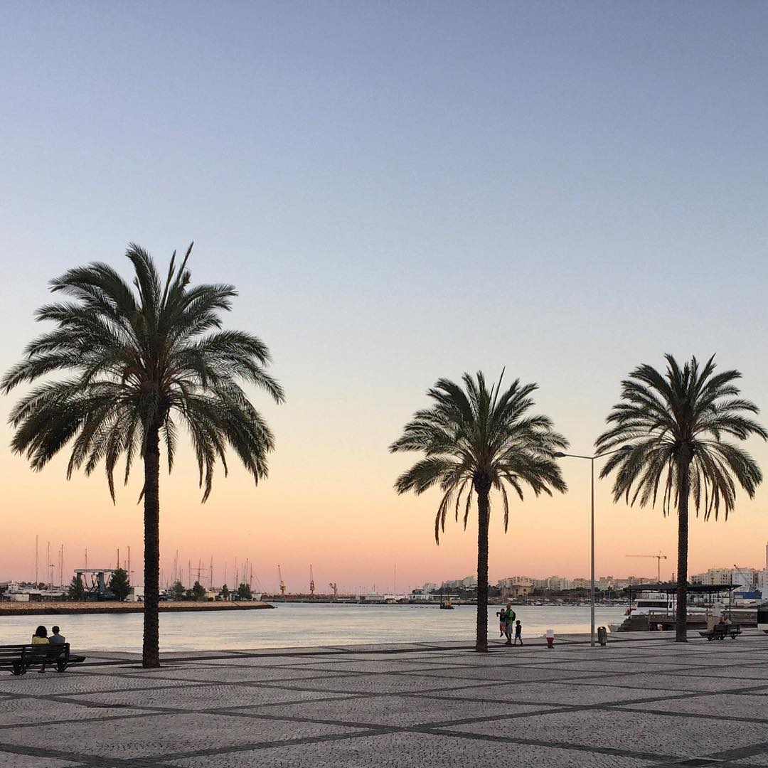 Sunset on the Portimo riverfront