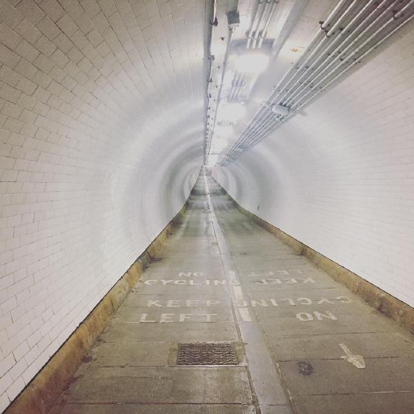 Crossing under the Thames in the Woolwich Foot Tunnel