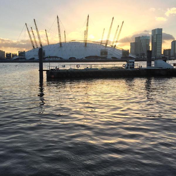 Sunset over the O2